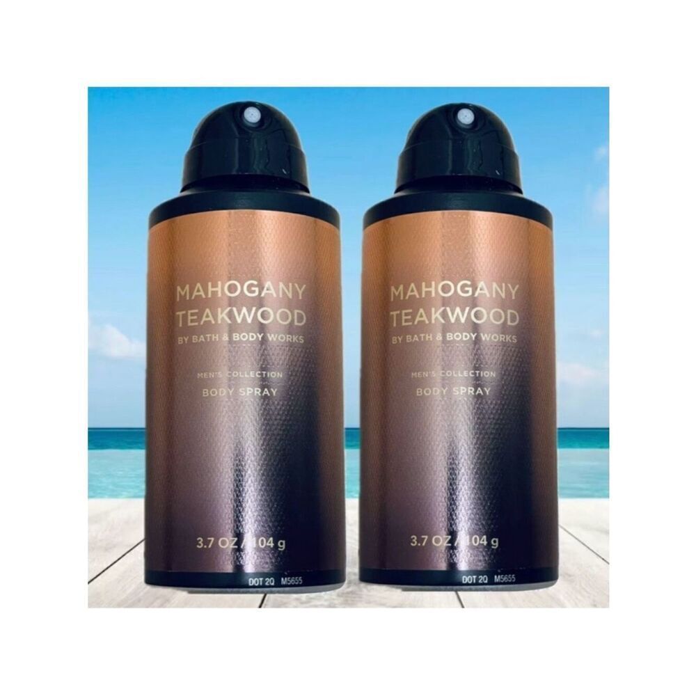 LAST ONE Bath & Body Works Lot of 2 MAHOGANY TEAKWOOD Men’s Body Spray